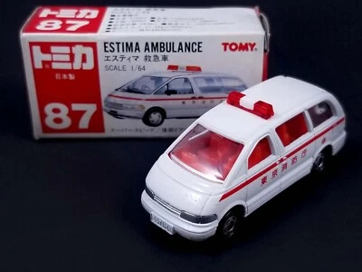 Ambulancia TOMY Tomica Toyota Estima / #87 / Hecha en Japón Foto 1 de 4
