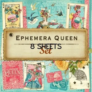 JUEGO DE PAPEL GRÁFICO 45 ""REINA EFÍMERA"" 12X12 8 HOJAS LUGAR DE SCRAPJACK - Imagen 1 de 9