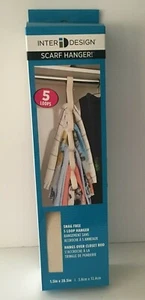 Inter Design 5 Loop Scarf Hanger Closet Organization Storage Holder Scarves NIB - Picture 1 of 6