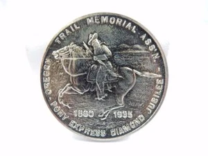 *Ficha de jubileo de diamante Pony Express 1935 Oregon Trail Memorial Assco.  #E24 - Imagen 1 de 3