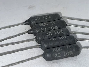 2 Ohm 5 Watt RCL Wirewound Resistors New Lot Of (5) 10% RCL T5 - Picture 1 of 12