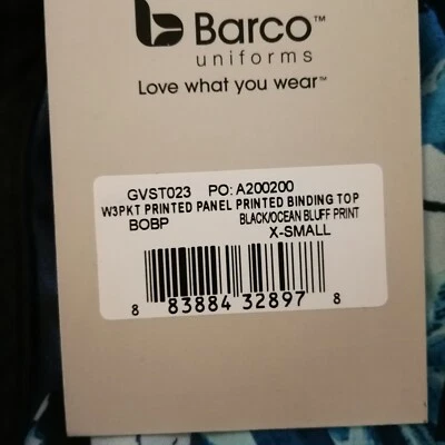 Grey's Anatomy Scrub Top Active GVST023-BOBP Black Ocean Bluff Print - Image 1 of 3