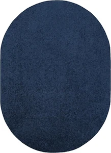 Solid Color Area Rugs Navy - 9' X 12' Oval, Indoor, Stain & Fade Resistant, Perf - Picture 1 of 12
