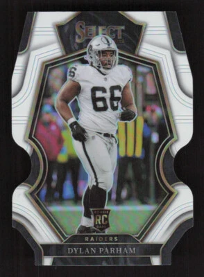 2022 Select DYLAN PARHAM Premier Level White Prizm Die-Cut #4/49 RC Raiders - Image 1 of 2
