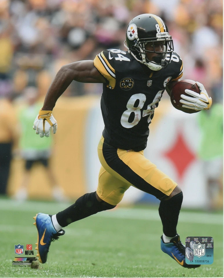 Foto de fútbol americano 8x10 con licencia de Antonio Brown-Pittsburgh Steelers Foto 1 de 1