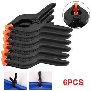 6 x große 6" Kunststoff Federklemmen Marktstand Plane Abdeckung Clips Griffe DIY - Bild 1 von 7