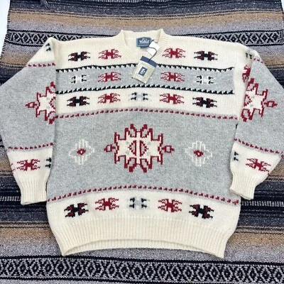 NEW Vintage Woolrich Crewneck Sweater 100% Wool Fairisle Aztec Southwestern XL - Image 1 of 4