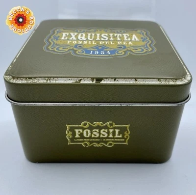 Reloj Fossil Genuino Auténtico Exquisitea Fossil Del Cea Caja Vacía Lata 2002 Foto 1 de 4