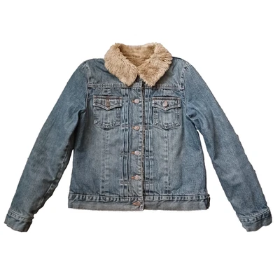 Chaqueta vaquera vintage Gap para mujer azul mediana forrada de sherpa jean de piel sintética Y2K Foto 1 de 4