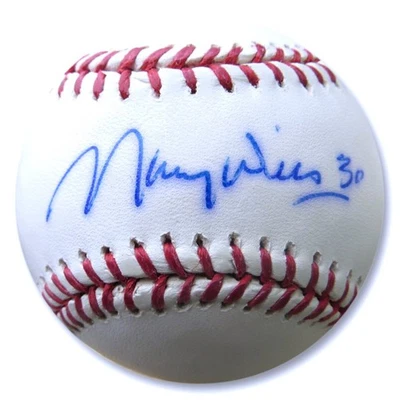 Maury Wills Signed Autographed MLB Baseball Los Angeles Dodgers #30 JSA TT40907 - Image 1 of 3