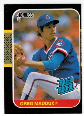 GREG MADDUX 1987 Donruss #36 ROOKIE CARD (sharp corners & color, but off-center) - Image 1 of 2