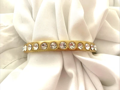 Винтажный J. Браслет с кристаллами на петлях позолоченный экипаж - Изображение 1 из 4