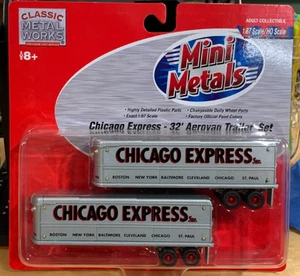 CMW Mini Metals 1/87 HO #26594 Chicago Express 32' Aerovan Trailer Set Neu in Verpackung - Bild 1 von 3