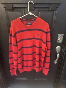 Vintage Chaps Red And Blue Striped Sweater Size Large - Picture 1 of 4