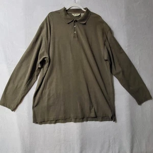 Eddie Bauer Polo Shirt Mens 2XL Tall Brown Long Sleeve Cotton Pullover Casual - Picture 1 of 12