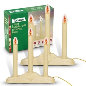 Candelabro de Navidad Tupkee velas eléctricas para ventana - con bombillas parpadeantes - Imagen 1 de 10