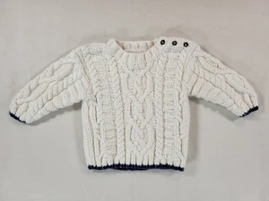 Suéter tejido con cable marfil 6-12 m Gymboree Infant 1998 de colección 100 % algodón etiqueta arco iris - Imagen 1 de 8