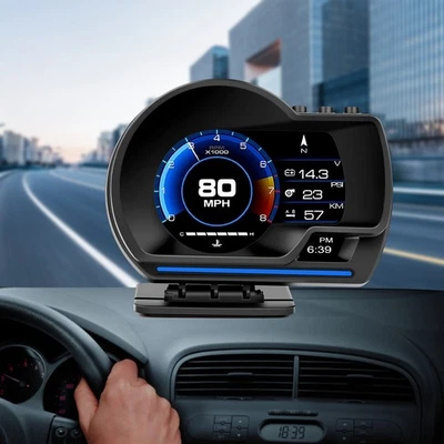 Auto Head Up Display Gauge GPS Car HUD Gauge Digital Speedometer Turbo OBD2 AU - image 1 of 4