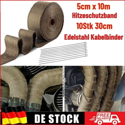 10m Titan-Hitzeschutzband Auspuffband Bis 1400° Motorrad Hitzeschutz Krümmer DE - Bild 1 von 4