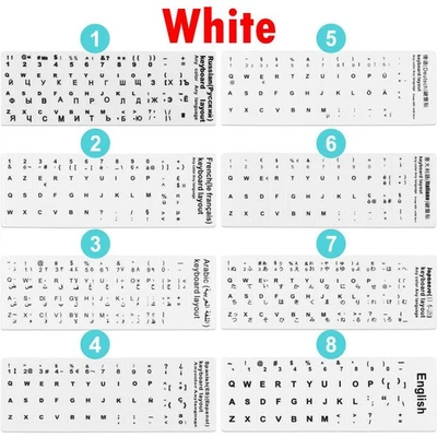 Deutsch Arabic Russian Letter Spanish Keyboard Stickers Alphabet Layout - Image 1 of 4