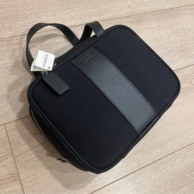 NWT Coach Black Double Handle Zipper Cosmetic Bag F77001 - Image 1 of 4