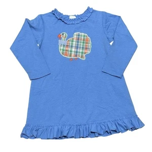 Girl’s Bailey Boys St. Simon’s Plaid Thanksgiving Turkey Ruffle Dress Size 6X - Picture 1 of 3
