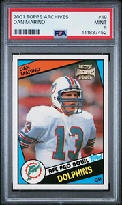 PSA 9 Mint 2001 TOPPS ARCHIVES #19 DAN MARINO dolphins HOF RC reprint 1984 - Picture 1 of 2