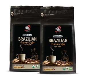 Kaffeebohnen Sorten - BRASILIANISCHE GANZE BOHNEN KAFFEE BIO - Brasilianisch 2er Pack - Bild 1 von 12