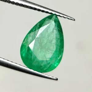Certified 2.69 CT - Natural Zambian Emerald Pear Shape Fine Luster - 6713 - Picture 1 of 2