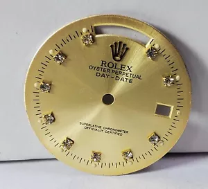 Yellow Diamond Dial for Men Rolex President Datejust Wrist Watch Diamond #276-10 - Picture 1 of 2