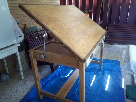 Antique oak refurbished Drawing Table Cover