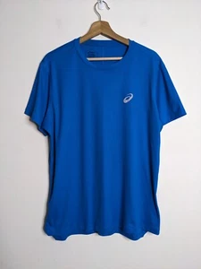ASICS Shirt Mens Extra Large Blue Running Reflective Jersey Gym Fitness Workout - Picture 1 of 18