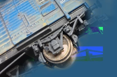 12A MODELS Wagon Brake Shoes with Hangers - 8 pairs- OO / 4mm scale