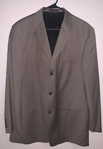 Men’s Suit Jacket Pierre Cardin, Sz 46L 100% Wool, 3 Button Beige-brown