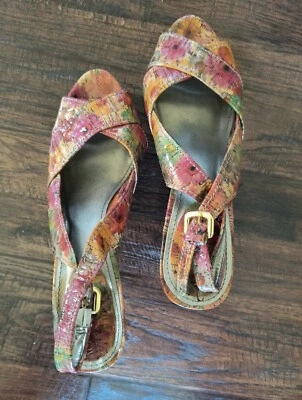 Audrey Brooke Women's Floral Slingback Open Toe Heels Pump 8 1/2 M  - Image 1 of 4