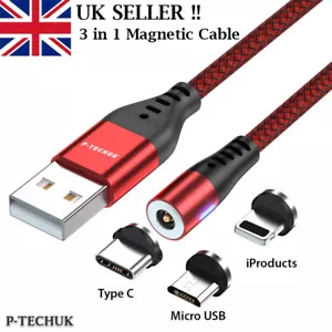 Magnetic Charging Cable Phone Charger USB Cable for iPhone A2 - Picture 1 of 14