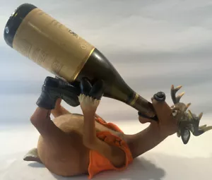 Wine Bottle Holder Featuring Orange Vested Moose Elk - Picture 1 of 6