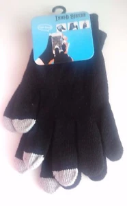 Black Smart Phone Touch Gloves Unisex Small - Picture 1 of 1