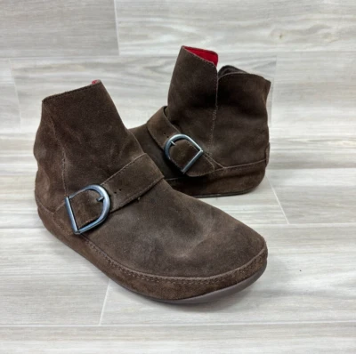 Женские сапоги для приборной панели FitFlop 159-030 без застежек замшевые коричневые подошва WobbleBoard размер США 9 - Изображение 1 из 4
