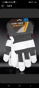 Guantes de trabajo - piel de cabra y puño de seguridad de mezclilla (talla L/XL) - Imagen 1 de 2