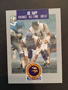 Minnesota Vikings JOE KAPP #11 40 For 60 20th Anniversary (1989) Football Card