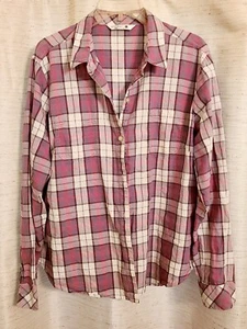 Riders By Lee Pink & Gray Plaid Long-sleeve Button-down Women's Size XL - Picture 1 of 5