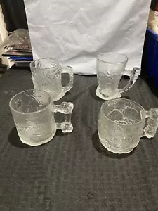 McDonalds RocDonalds Flintstones Glas Tassen, 90er 1993 4er Set Vintage - Bild 1 von 13