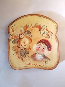 Placa de madera pintada a mano en forma de pan decoración de pared cocina, cocinero, panadero regalo - Imagen 1 de 5