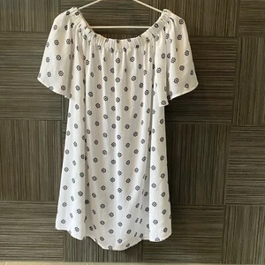 The Fifth Label Womens Plus Sz XS White Floral Off Shoulder Short Sleeve Blouse - Picture 1 of 4