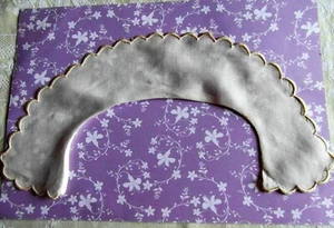 vintage Kragen CLAUDINE Baumwollschleier gelb sehr hell Stickerei m @old collar hand - Bild 1 von 2