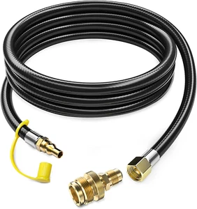 Adaptador de manguera de conexión rápida de propano para RV de 12 pies de 1 lb para calentador de chef de campamento de parrilla de gas - Imagen 1 de 6