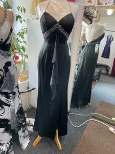 Faviana Black Charmeuse Beaded Prom Evening Special Occasion Dress size 10 - Picture 1 of 15