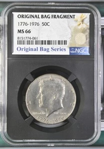 1976 KENNEDY BICENTENNIAL HALF DOLLAR NGC MS66 ORIGINAL BAG FRAGMENT NICE COLO - Picture 1 of 7