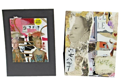 Dmitry Zinoviev Pair of Modernist Paper Collages on Card both Signed/Dated - Image 1 of 4